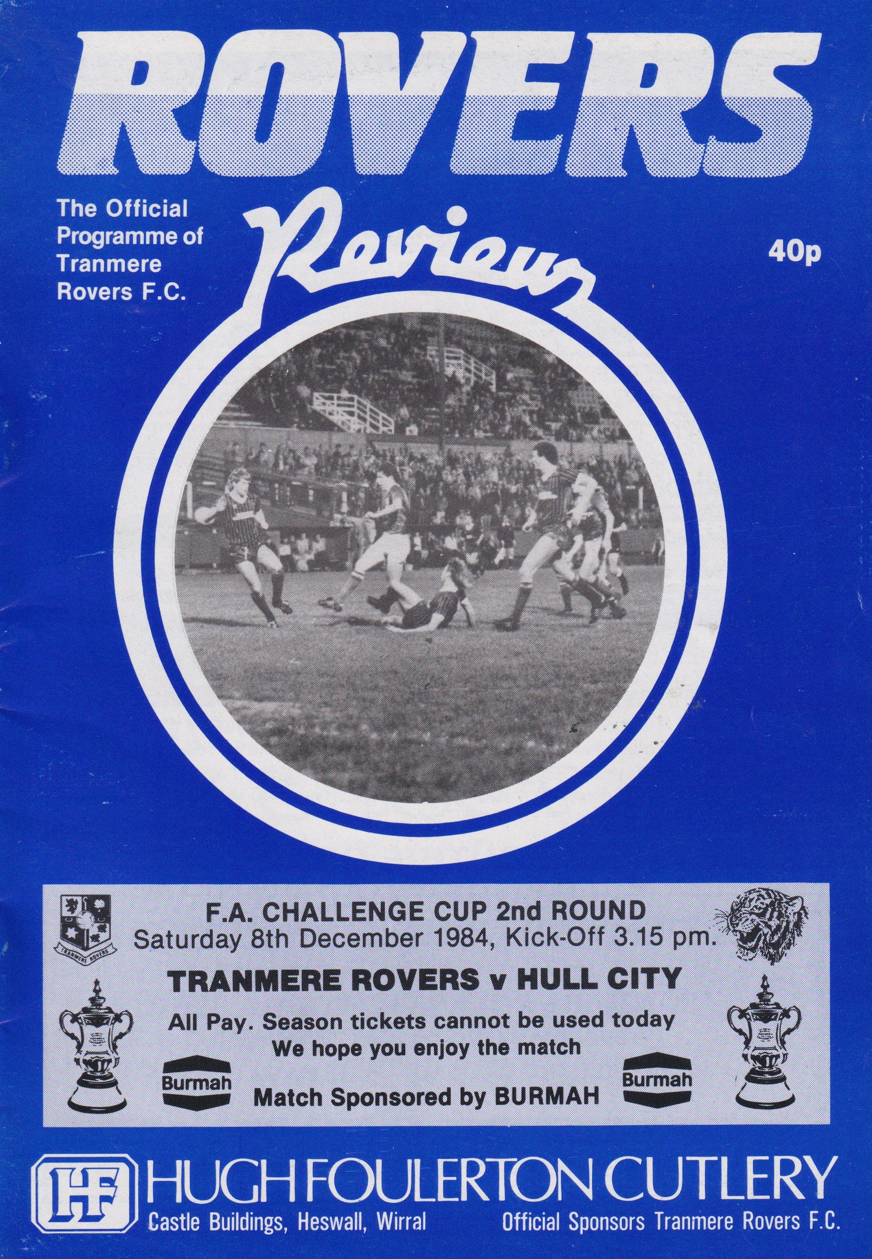 Tranmere Rovers v Hull City match programme